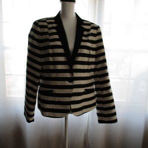 New Worthington Black Bold Stripe Blazer XL